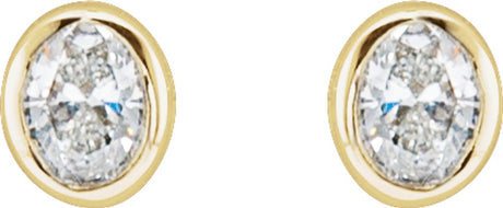 14K Yellow 1/10 CTW Lab-Grown Diamond Bezel-Set Earrings