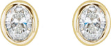 14K Yellow 1/10 CTW Lab-Grown Diamond Bezel-Set Earrings