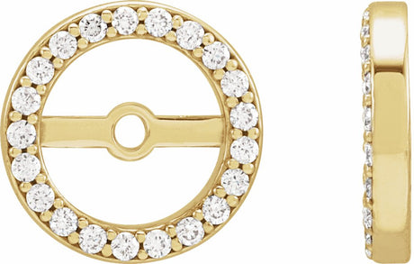 14K Yellow Gold 1/10 CTW Natural Diamond Earring Jackets with 6.1 mm ID