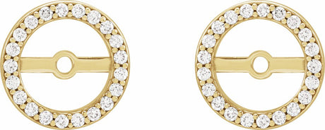 14K Yellow Gold 1/10 CTW Natural Diamond Earring Jackets with 6.1 mm ID