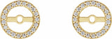 14K Yellow Gold 1/8 CTW Natural Diamond Earring Jackets with 5.3 mm ID