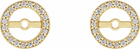 14K Yellow Gold 1/8 CTW Natural Diamond Earring Jackets with 5.3 mm ID