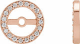 14K Rose Gold 1/8 CTW Natural Diamond Earring Jackets with 5.3 mm ID