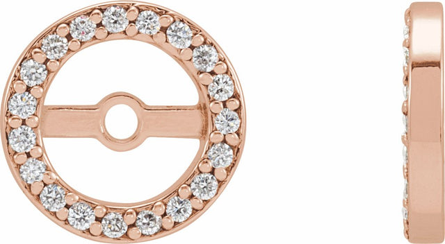 14K Rose Gold 1/8 CTW Natural Diamond Earring Jackets with 5.3 mm ID