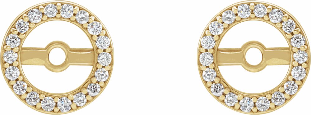 14K Yellow .08 CTW Natural Diamond Earring Jackets with 4.6 mm ID