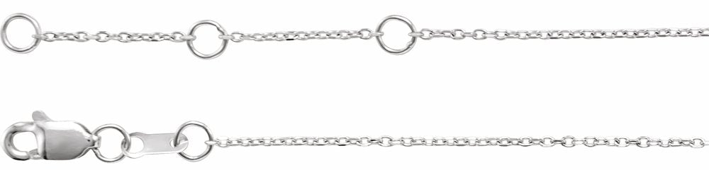 14K White Gold Mama 6 1/2-7 1/2" Bracelet