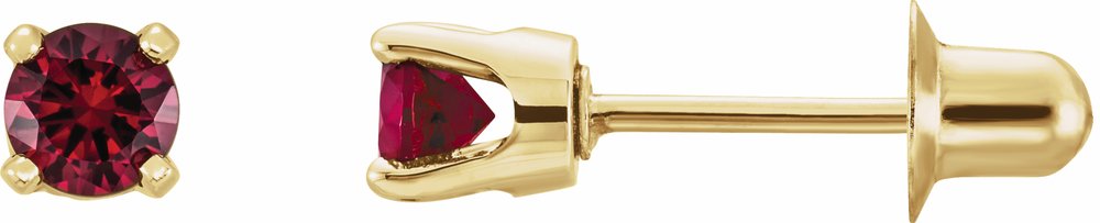 14K Yellow Gold Natural Mozambique Garnet Earrings