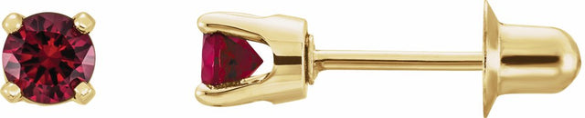 14K Yellow Gold Natural Mozambique Garnet Earrings