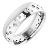 14K White Gold 3/8 CTW Natural Diamond Band Size 6