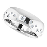 14K White Gold 3/8 CTW Natural Diamond Band Size 6