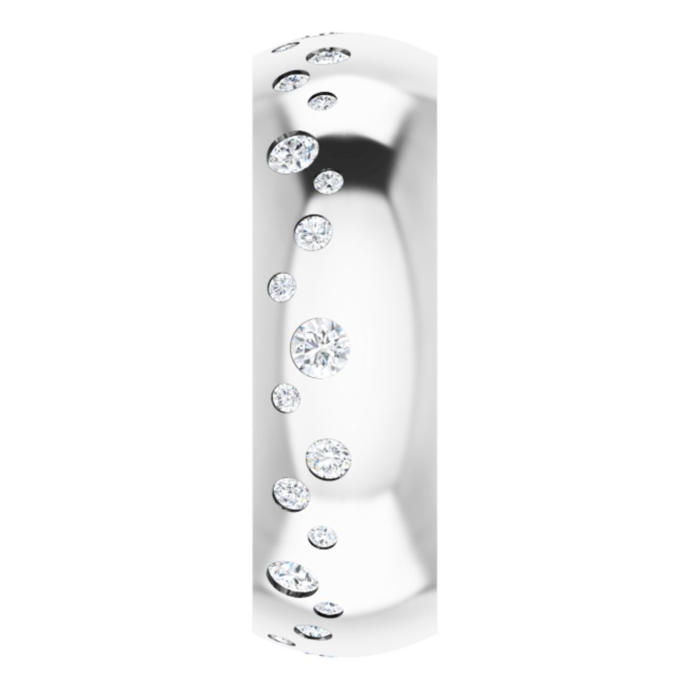 14K White Gold 3/8 CTW Natural Diamond Band Size 6