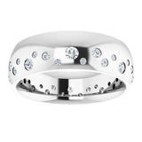 14K White Gold 3/8 CTW Natural Diamond Band Size 6