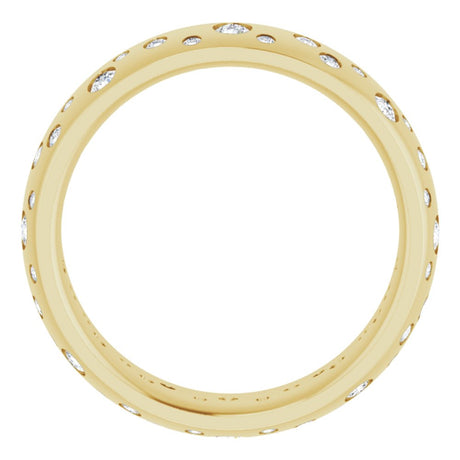 14K Yellow Gold 3/8 CTW Natural Diamond Band Size 6.5