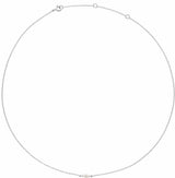 14K White Gold 1/4 CT Lab-Grown Diamond 16-18" Necklace