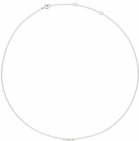 14K White 1/4 CT Lab-Grown Diamond 16-18" Necklace
