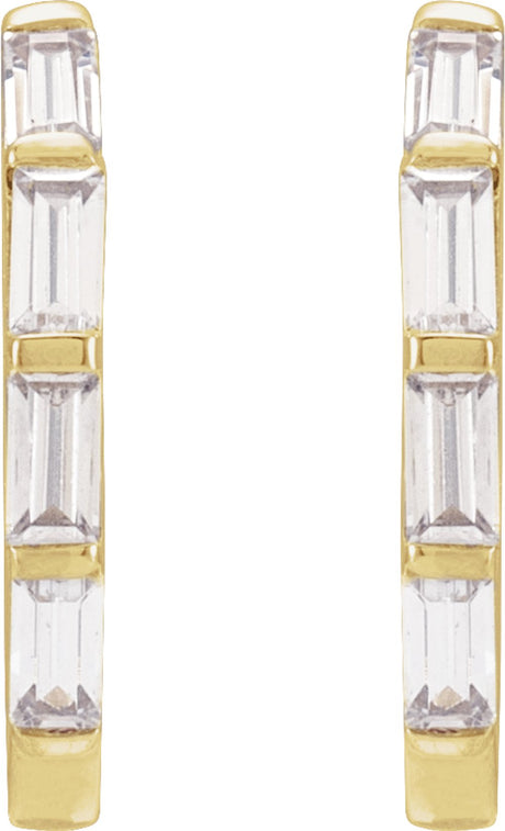 14K Yellow 1/3 CTW Lab-Grown Diamond Hoop Earrings