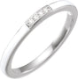 14K White Gold .03 CTW Natural Diamond & White Enamel Stackable Ring