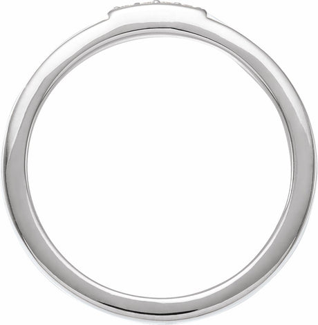 14K White Gold .03 CTW Natural Diamond & White Enamel Stackable Ring