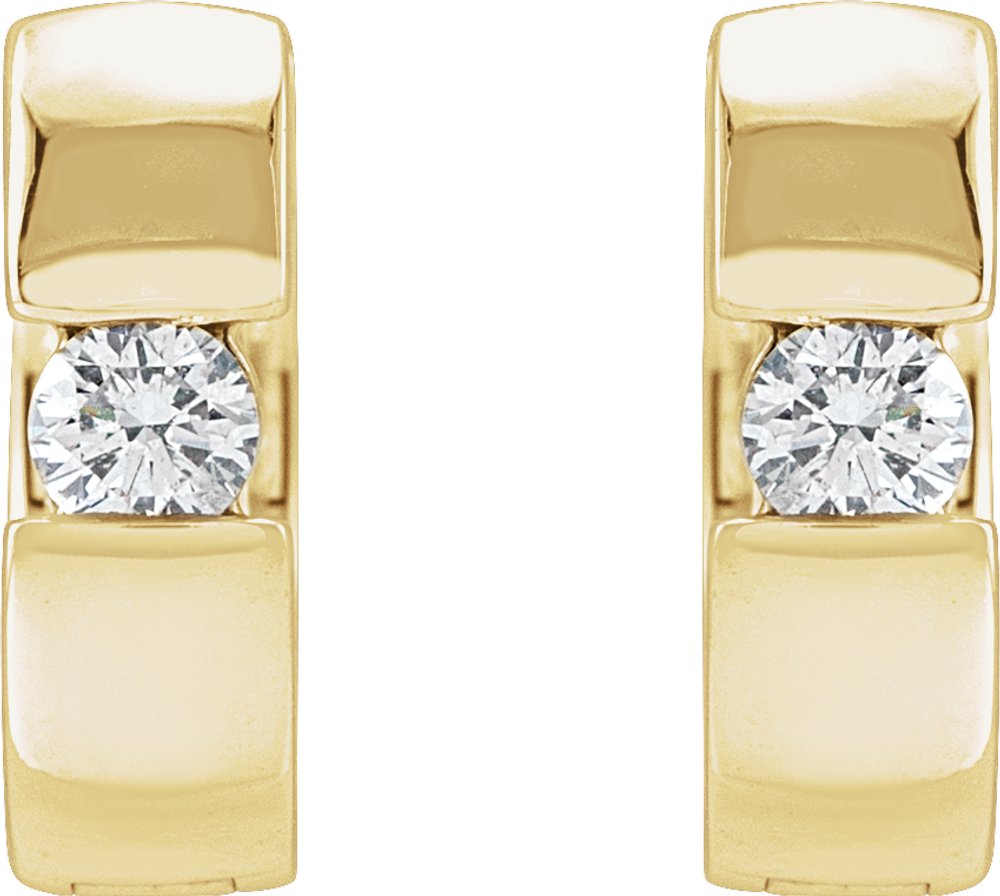 14K Yellow 1/3 CTW Lab-Grown Diamond Hinged Huggie Earrings