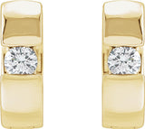 14K Yellow 1/3 CTW Lab-Grown Diamond Hinged Huggie Earrings