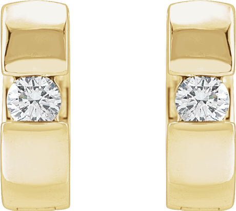 14K Yellow 1/3 CTW Lab-Grown Diamond Hinged Huggie Earrings