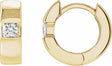 14K Yellow Gold 1/8 CTW Natural Diamond Hinged Huggie Hoop Earrings