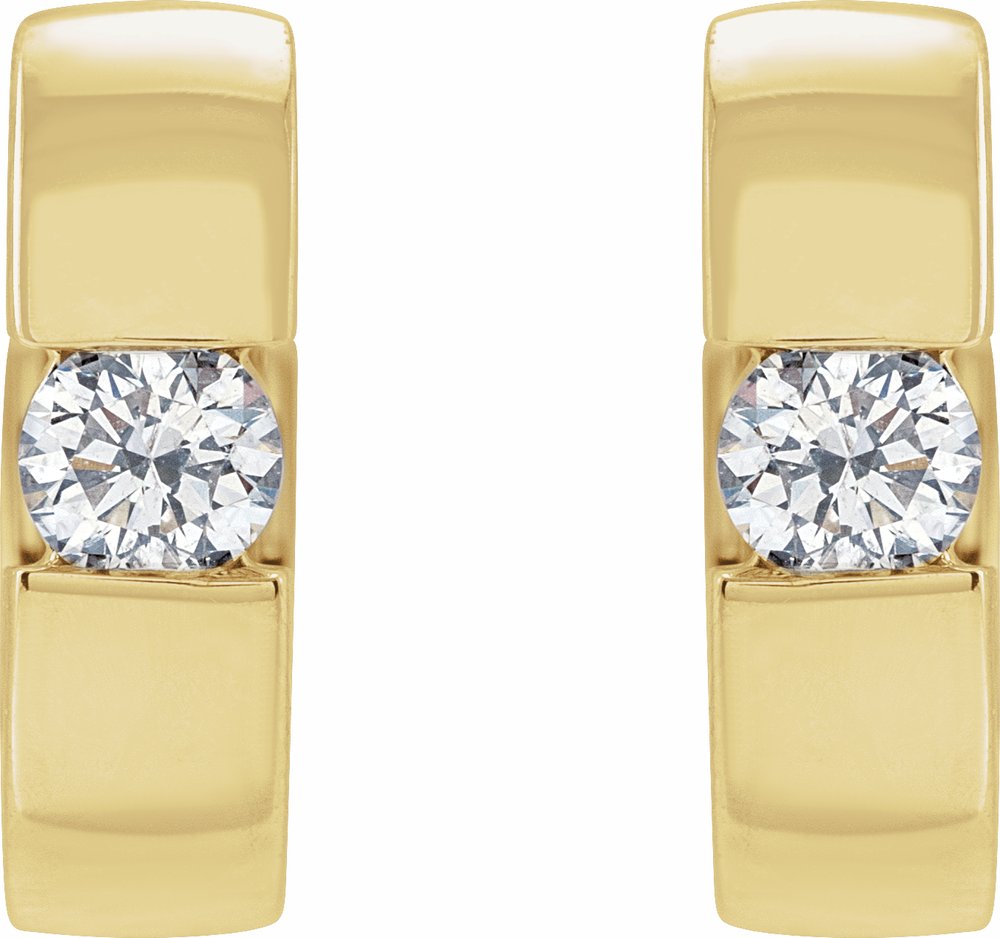 14K Yellow 1/4 CTW Lab-Grown Diamond Hinged Huggie Earrings