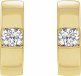 14K Yellow 1/4 CTW Lab-Grown Diamond Hinged Huggie Earrings