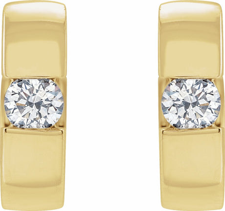 14K Yellow 1/4 CTW Lab-Grown Diamond Hinged Huggie Earrings