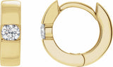 14K Yellow Gold 1/4 CTW Lab-Grown Diamond Hinged Huggie Earrings