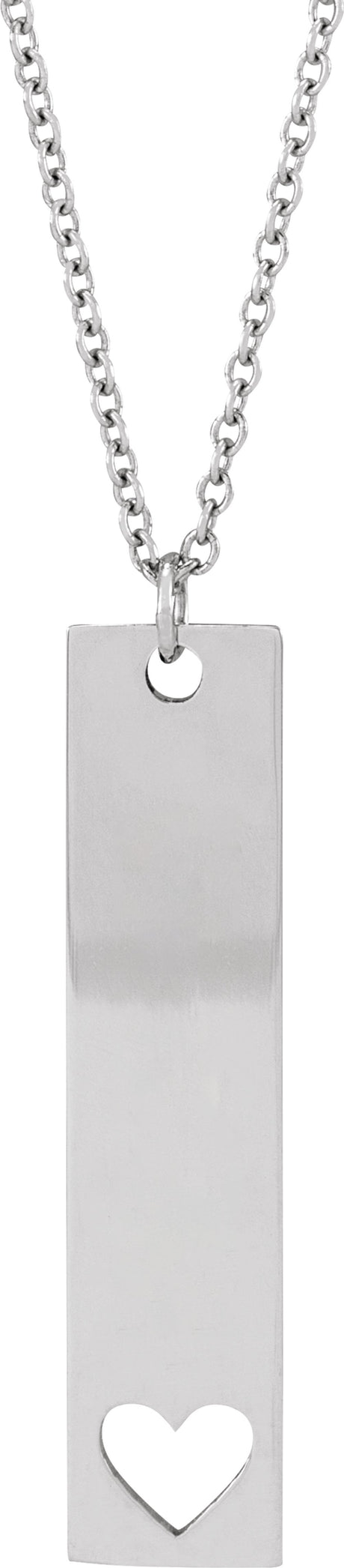 Sterling Silver Engravable Bar 16-18" Necklace