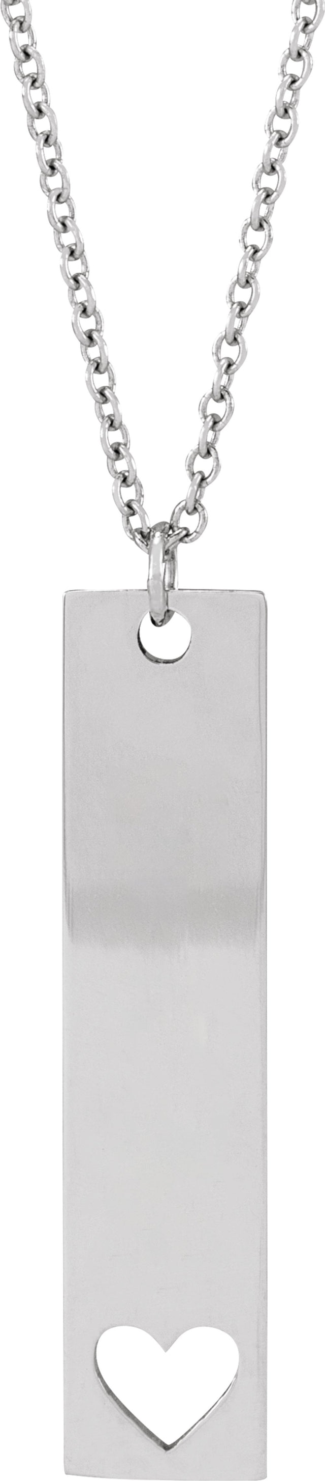 Sterling Silver Engravable Bar 16-18" Necklace