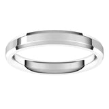 14K White 3 mm Beveled-Edge Comfort-Fit Band