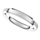 14K White 3 mm Beveled-Edge Comfort-Fit Band