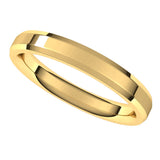 14K Yellow 3 mm Beveled-Edge Comfort-Fit Band Size 9.5