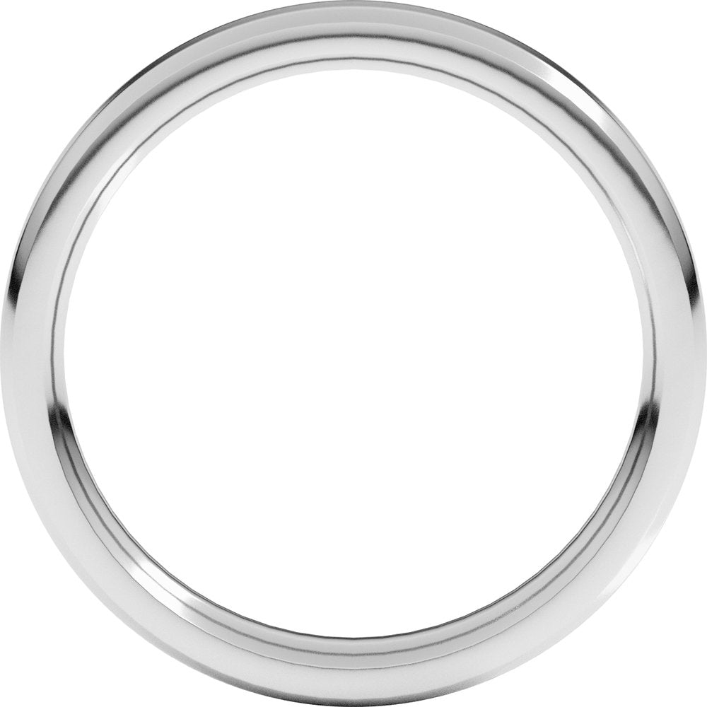 14K White 3 mm Beveled-Edge Comfort-Fit Flat Band Size 10
