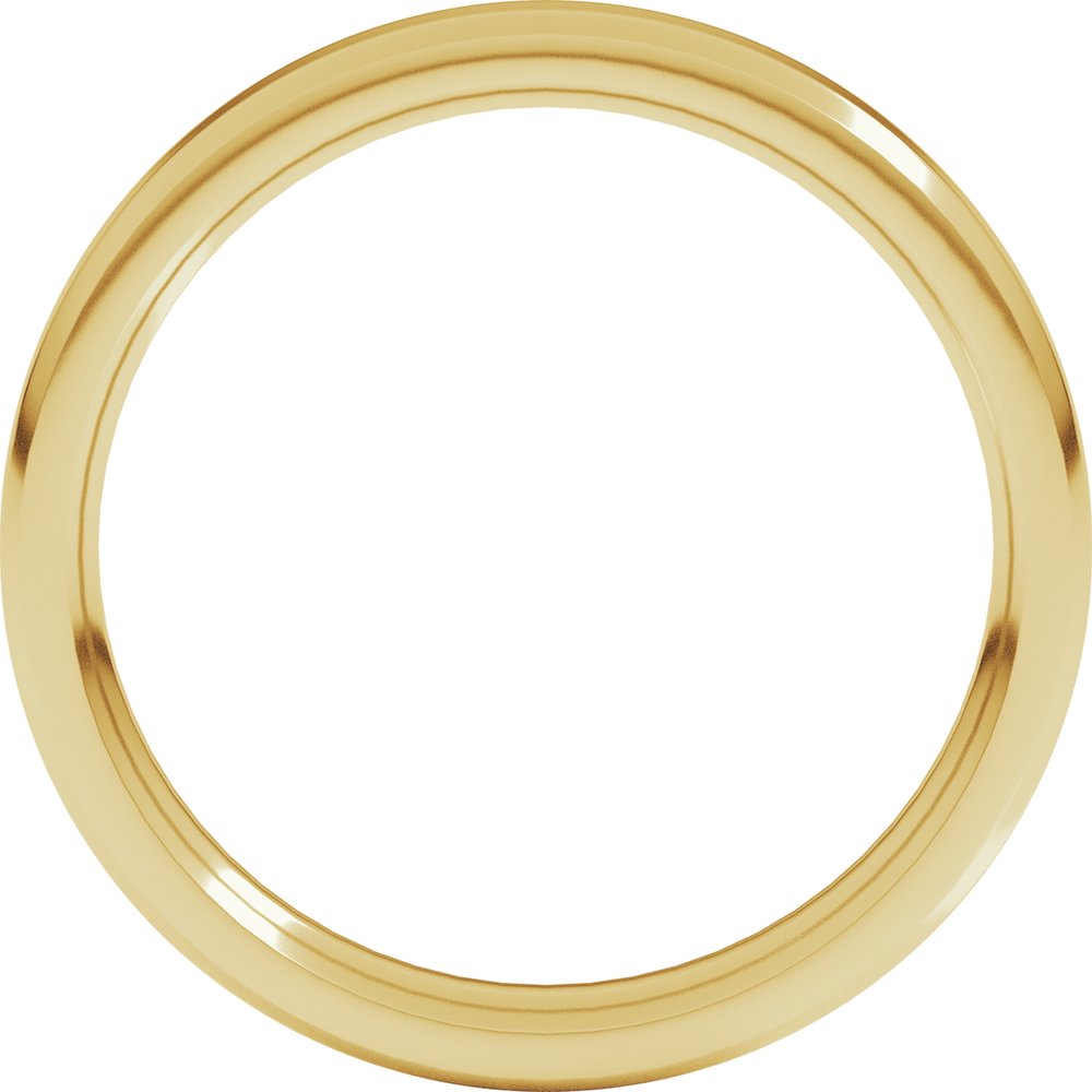 14K Yellow Gold 3 mm Beveled-Edge Comfort-Fit Flat Band Size 10