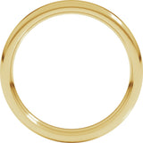 14K Yellow Gold 3 mm Beveled-Edge Comfort-Fit Flat Band Size 10
