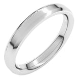 Platinum 3 mm Beveled-Edge Comfort-Fit Flat Band Size 6.5