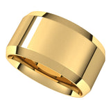 14K Yellow 11 mm Beveled-Edge Comfort-Fit Band Size 10