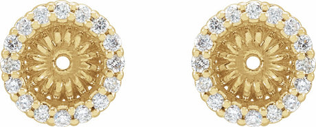 14K Yellow Gold 1/6 CTW Natural Diamond Earring Jackets with 5.1 mm ID
