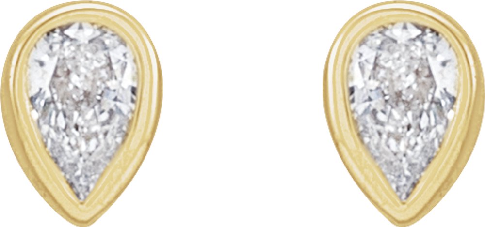 14K Yellow 1/10 CTW Natural Diamond Bezel-Set Earrings