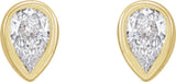 14K Yellow 1/10 CTW Natural Diamond Bezel-Set Earrings