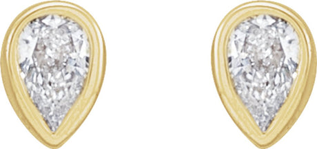 14K Yellow 1/10 CTW Natural Diamond Bezel-Set Earrings