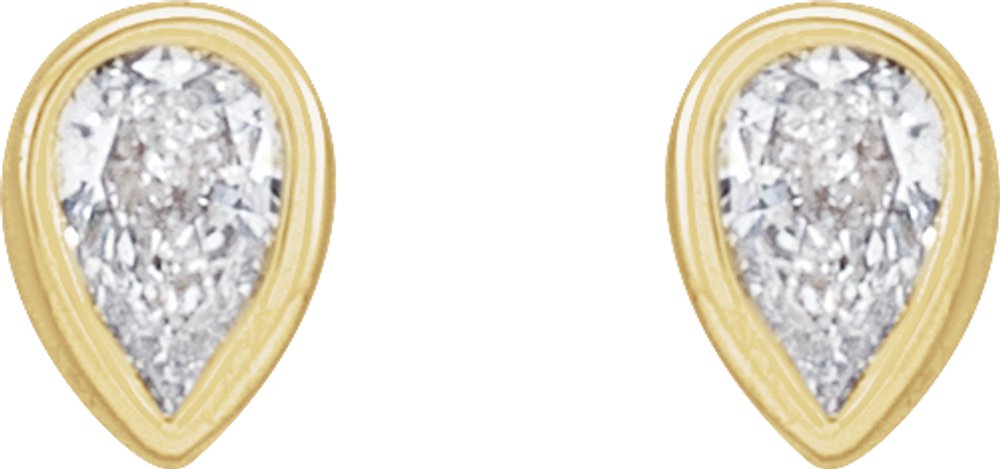 14K Yellow 1/10 CTW Natural Diamond Bezel-Set Earrings
