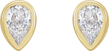 14K Yellow 1/10 CTW Natural Diamond Bezel-Set Earrings