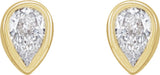 14K Yellow Gold 1/10 CTW Natural Diamond Bezel-Set Earrings