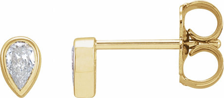 14K Yellow Gold 1/5 CTW Lab-Grown Diamond Bezel-Set Earrings