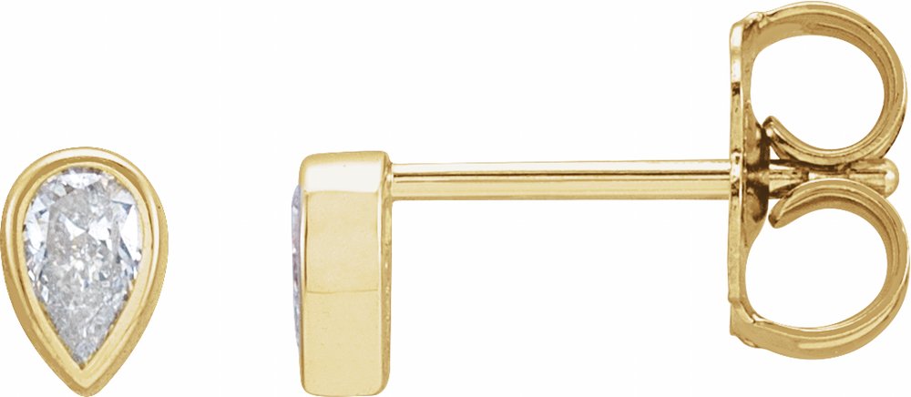 14K Yellow Gold 1/5 CTW Lab-Grown Diamond Bezel-Set Earrings