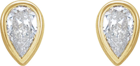 14K Yellow 1/5 CTW Natural Diamond Bezel-Set Earrings